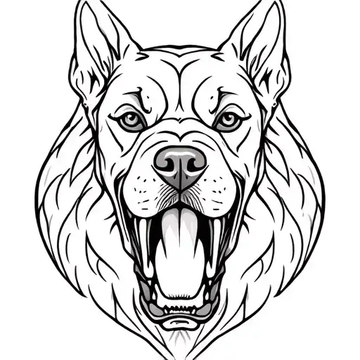 snarling bloodhound's head tattoo design idea
