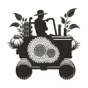 A farmer driving a tractor through a sunflower field with friends waving from the back tattoo design idea