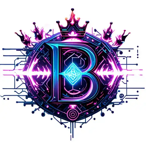 letter b with a crown on top make the whole thing look like its on fire  tattoo design idea
