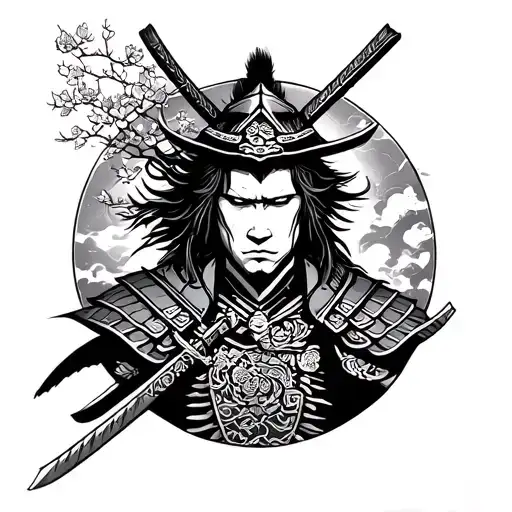 Japanese warrior tattoo design idea