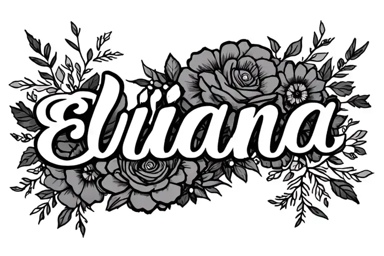 "Elianna" floral crown tattoo design idea