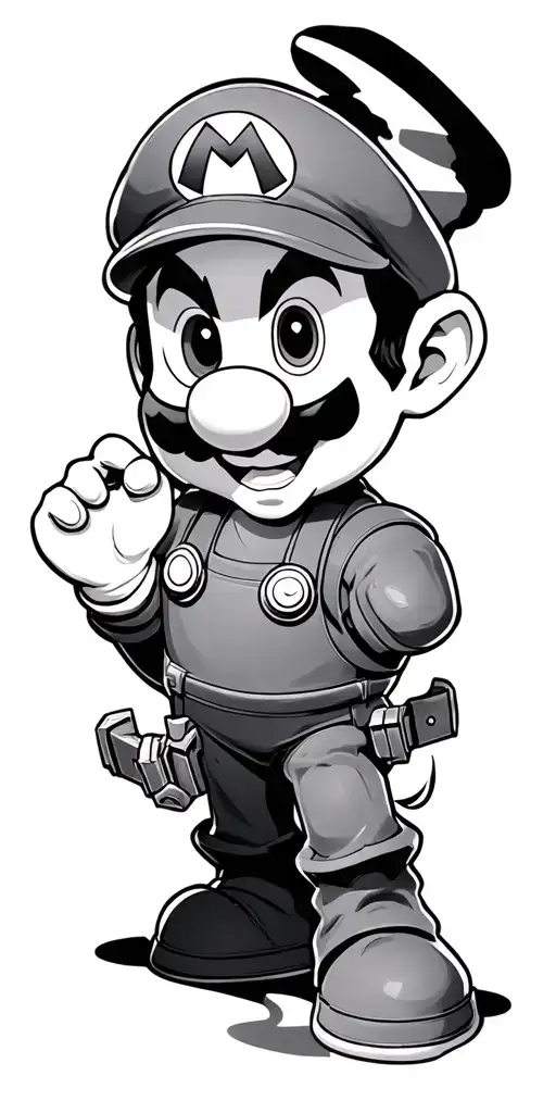 mario bros universe gothic tattoo design idea