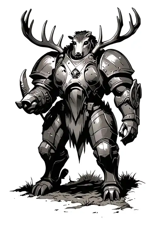 flesh eaters chapter space marine from warhammer 40k after hunting deer and wild boars tattoo design idea