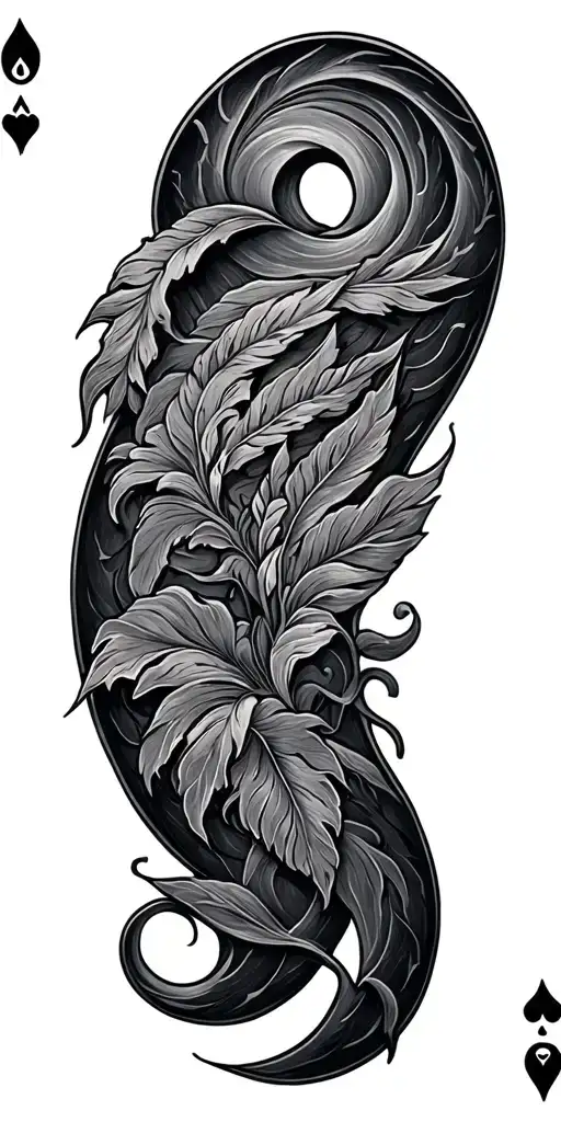tooled leather cards tattoo design idea