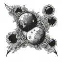 gemini constelation moon sun tattoo design idea