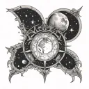 gemini constelation moon sun tattoo design idea