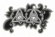 triquetra, polyamory infinity heart tattoo design idea