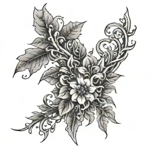 wrap around vine and thorn in forearm   tattoo design idea