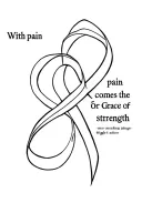 “With pain comes the Grace of  strength” with a ribbon with heart inside of it  tattoo design idea
