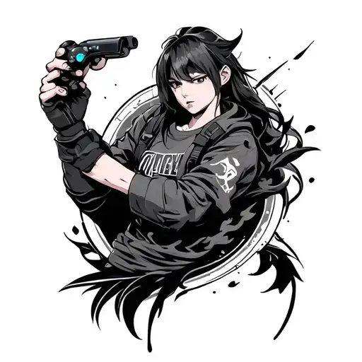 gamer and anime tattoo design idea