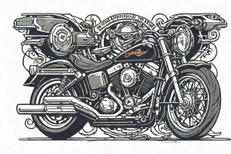 harley davidson motorcycle tattoo design idea
