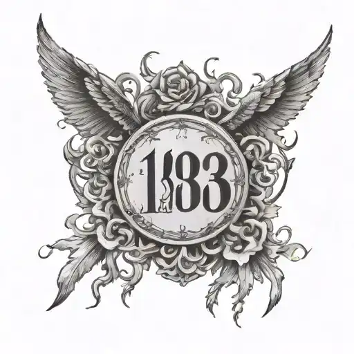 Latasha then under it saying October 13, 1983 in Roman numeral tattoo design idea