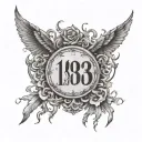 Latasha then under it saying October 13, 1983 in Roman numeral tattoo design idea