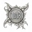 Latasha then under it saying October 13, 1983 in Roman numeral tattoo design idea