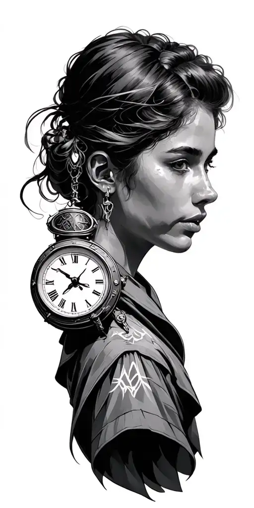 time travel tattoo design idea