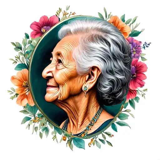 memory for grandmother  tattoo design idea