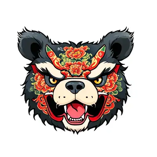 demon bear tattoo design idea
