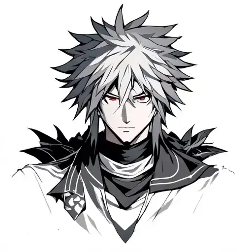 Minato Namikaze and greek hands tattoo design idea