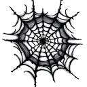 negative shade spider web tattoo design idea