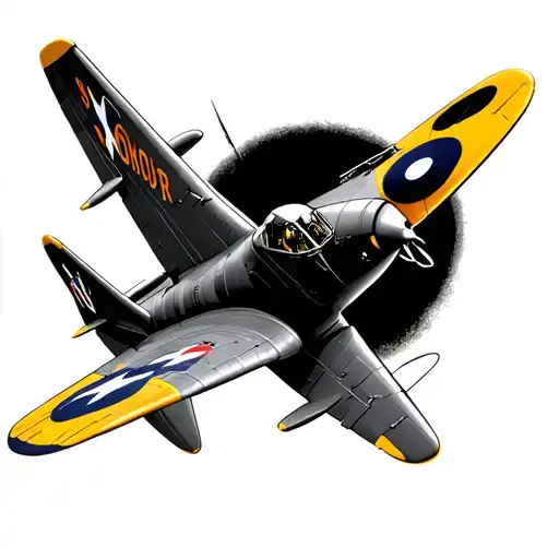 Spitfire flying tattoo design idea