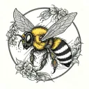 a simple bumblebee yellow round with lighting bolts for stripes  tattoo design idea
