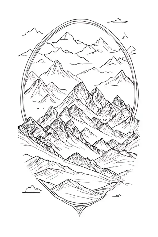 trust in the lord proverbs 3:5-6 with mountains  tattoo design idea