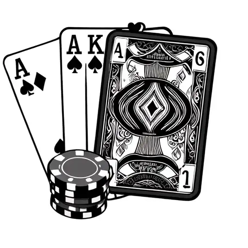 poker chips cards and risk tattoo design idea