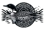 loon bird on water tattoo design idea