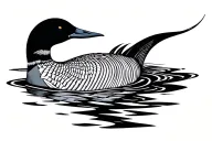loon bird on water tattoo design idea