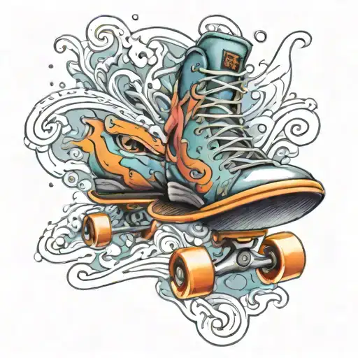 skate board tattoo design idea