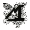 two numbers 15 and 21  tattoo design idea