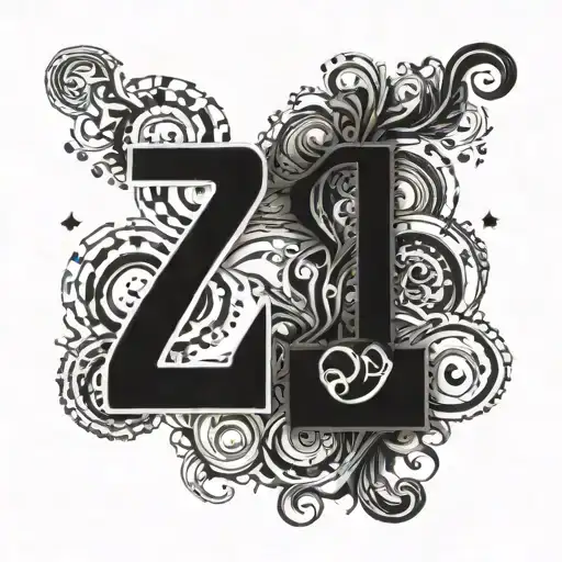 two numbers 15 and 21  tattoo design idea