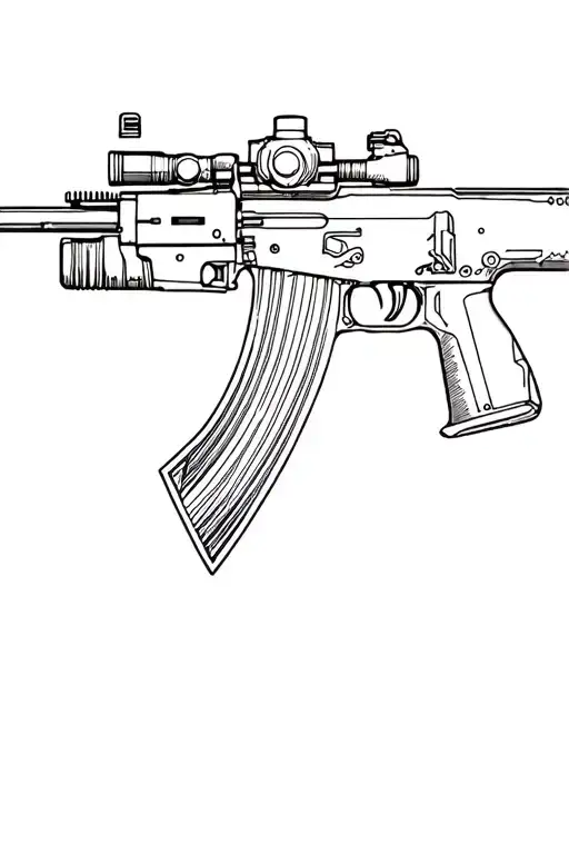 in and - 47 rifle tattoo design idea