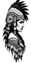 red indian style tattoo design idea