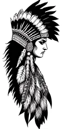red indian style tattoo design idea