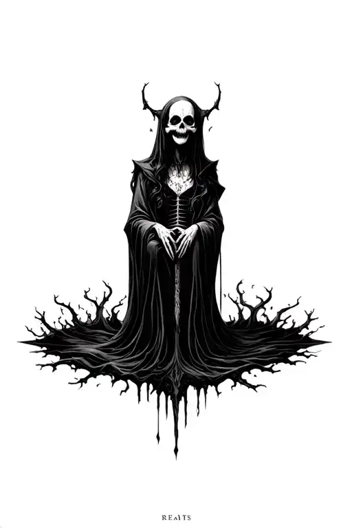 death vampire tattoo design idea