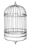 a empty bird cage tattoo design idea