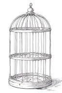 a empty bird cage tattoo design idea