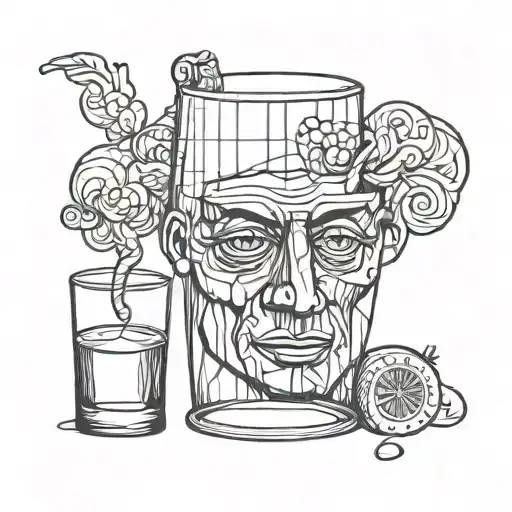 Pablo Picasso absinthe drinking glass tattoo design idea