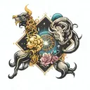 leo aries pisces libra constellation tattoo design idea