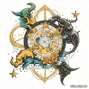 leo aries pisces libra constellation tattoo design idea