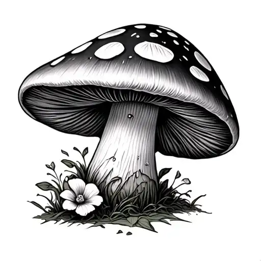 Alice In Wonderland Mushroom tattoo design idea