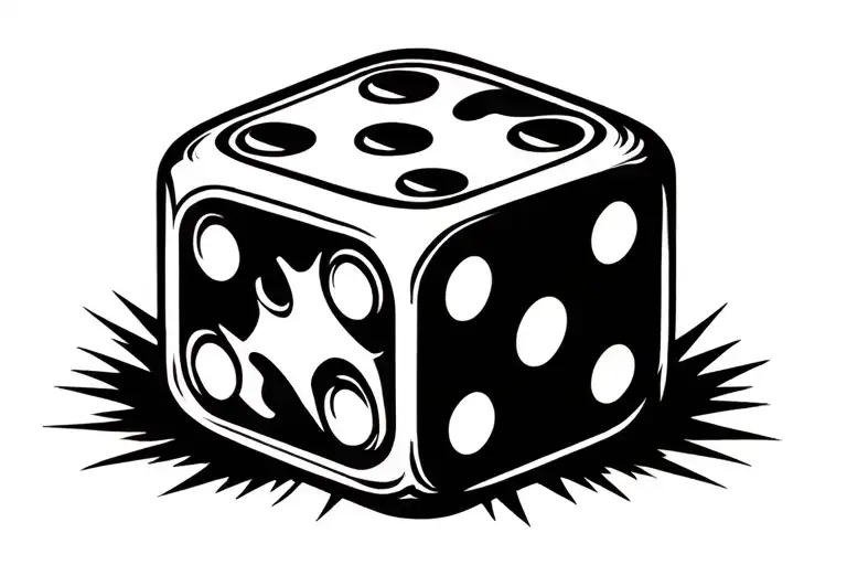 2 dice rolling number 5 tattoo design idea