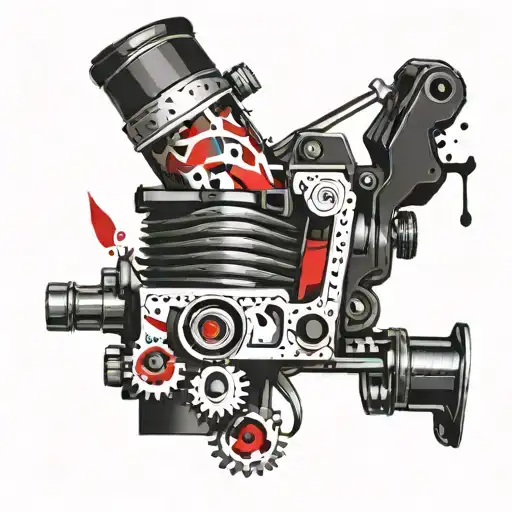 tattoo machine cartridge with a stripe tattoo design idea