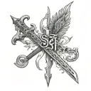 SOTF tattoo, meaning survival of the fittest. It must contain SOTF word and a medieval weapon. tattoo design idea