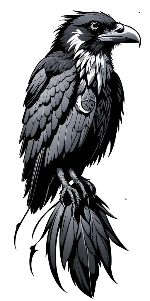 Raven, tribal tattoo design idea