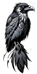 Raven, tribal tattoo design idea