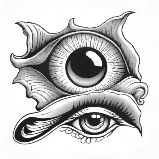 eye in shell cry, pearl, tear,  tattoo design idea