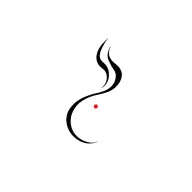 A minimalist flame shape – curved in the shape of a half circle, all black with a small red dot at the core tattoo design idea