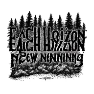 "Each horizon - a new beginning" vikings in a forest  tattoo design idea